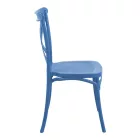 Stackable Crossie pakoworld pp chair in blue shade 38x46.5x82cm