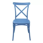 Stackable Crossie pakoworld pp chair in blue shade 38x46.5x82cm
