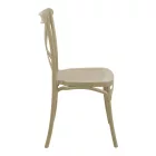 Stackable Crossie chair pakoworld pp in cappuccino shade 38x46.5x82cm