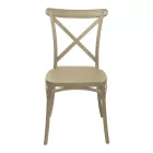 Stackable Crossie chair pakoworld pp in cappuccino shade 38x46.5x82cm