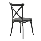 Stackable Crossie chair pakoworld pp in dark grey shade 38x46.5x82cm