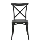 Stackable Crossie chair pakoworld pp in dark grey shade 38x46.5x82cm