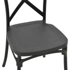Stackable Crossie chair pakoworld pp in dark grey shade 38x46.5x82cm