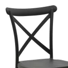 Stackable Crossie chair pakoworld pp in dark grey shade 38x46.5x82cm