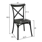 Stackable Crossie chair pakoworld pp in dark grey shade 38x46.5x82cm