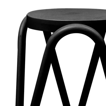 Stool Serzona pakoworld pp in black color D27x45.5cm