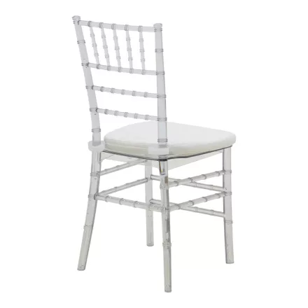 Tiffany chair pakoworld with cushion transparent pc 38x38.5x88cm