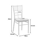 Tiffany chair pakoworld with cushion transparent pc 40x40x88cm