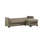 Reversible corner sofa-bed with storage space Alaska pakoworld brown fabric 204x143x83cm
