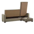 Reversible corner sofa-bed with storage space Alaska pakoworld brown fabric 204x143x83cm