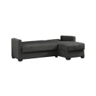 Reversible corner sofa-bed with storage space Alaska pakoworld dark grey fabric 204x143x83cm