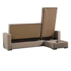 Reversible corner sofa-bed with storage space Kansas pakoworld beige fabric 235x150x80cm
