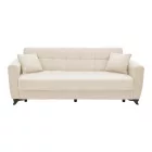 Modesto pakoworld three-seater sofa-bed with storage space cream fabric 215x85x80cm