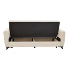 Modesto pakoworld three-seater sofa-bed with storage space cream fabric 215x85x80cm