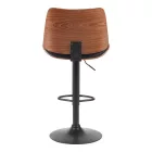 Rotating bar stool Amani pakoworld black pu-black base 50.5x54x87.5-107.5cm