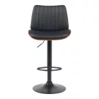 Rotating bar stool Amani pakoworld black pu-black base 50.5x54x87.5-107.5cm