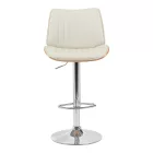 Rotating bar stool Amani pakoworld beige pu-chromed base 50.5x54x87.5-107.5cm