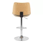 Rotating bar stool Amani pakoworld beige pu-chromed base 50.5x54x87.5-107.5cm