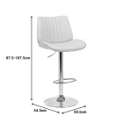 Rotating bar stool Amani pakoworld beige pu-chromed base 50.5x54x87.5-107.5cm