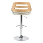 Fern pakoworld folding-swivel bar stool beige pu- gray wood- chrome metal 50x48.5x89-110.5cm