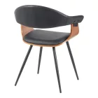 Austen armchair pakoworld PU black-walnut wood-black metal 58x55x77cm