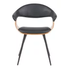 Austen armchair pakoworld PU black-walnut wood-black metal 58x55x77cm