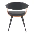 Austen armchair pakoworld PU black-walnut wood-black metal 58x55x77cm