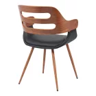 Armchair Fern pakoworld PU black-walnut wood 52x59x80cm