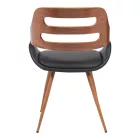 Armchair Fern pakoworld PU black-walnut wood 52x59x80cm