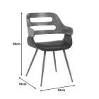 Armchair Fern pakoworld PU black-walnut wood 52x59x80cm