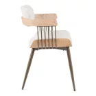 Armchair Cameo pakoworld metal bronze-white-wash wood-beige fabric 53x49.5x75.5cm