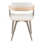 Armchair Cameo pakoworld metal bronze-white-wash wood-beige fabric 53x49.5x75.5cm