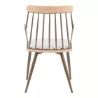 Armchair Posse pakoworld bronze metal-white wash wood-beige fabric 52x59x83cm