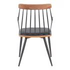 Armchair Posse pakoworld metal black-walnut wood-black pu 52x59x83cm
