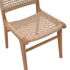 Rover chair pakoworld, teak wood frame in natural shade and beige banana rope 50x60x86cm