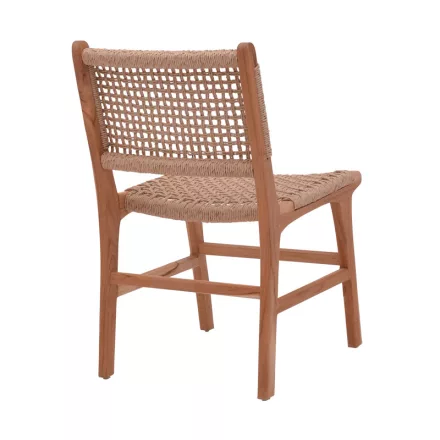 Sponze chair pakoworld teak wood skeleton and pe rope in natural color 50x58.5x85cm