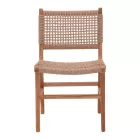 Sponze chair pakoworld teak wood skeleton and pe rope in natural color 50x58.5x85cm