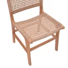 Sponze chair pakoworld teak wood skeleton and pe rope in natural color 50x58.5x85cm
