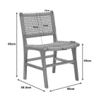 Sponze chair pakoworld teak wood skeleton and pe rope in natural color 50x58.5x85cm