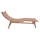 Deckchair Rebelise pakoworld natural color teak wood and pe rope in natural color 60x180x85cm