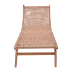Deckchair Rebelise pakoworld natural color teak wood and pe rope in natural color 60x180x85cm