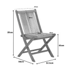 Foldable Banou chair pakoworld teak wood and pe rope in natural shade 52.5x56x89cm