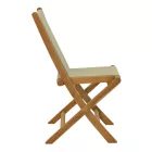 Foldable Banou chair pakoworld teak wood and pe rope in natural shade 52.5x56x89cm
