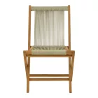 Foldable Banou chair pakoworld teak wood and pe rope in natural shade 52.5x56x89cm