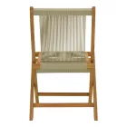 Foldable Banou chair pakoworld teak wood and pe rope in natural shade 52.5x56x89cm