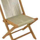 Foldable Banou chair pakoworld teak wood and pe rope in natural shade 52.5x56x89cm