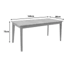 Ory pakoworld teak wood table in natural shade 160x80x75cm