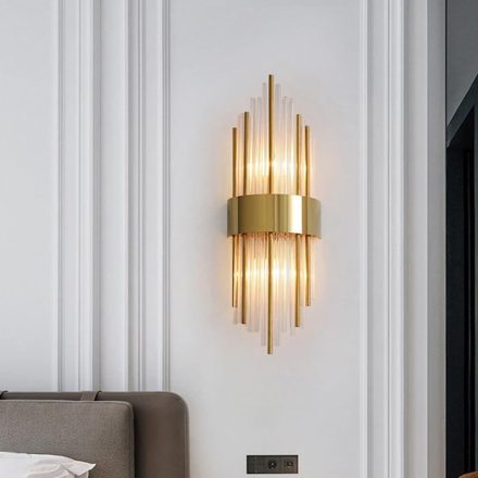 Wall light Fenzy pakoworld E14 metal in gold-white color D20x60cm