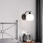 Wall light Belinest pakoworld E27 metal and glass in black-natural color 20x14x17cm