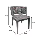 Milou pakoworld chair teak wood and pe rope in natural shade 59x65x73cm